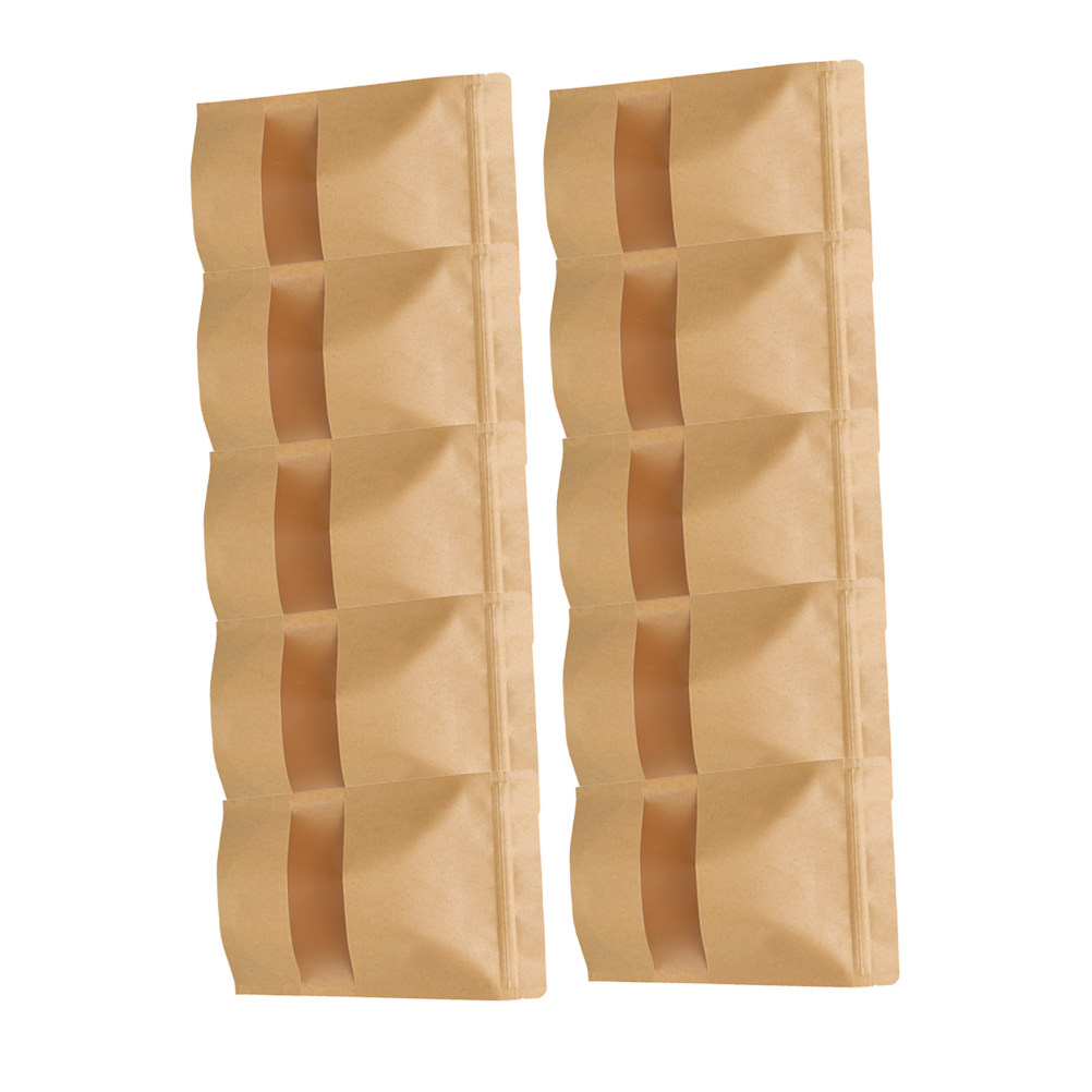 Food Storage Bag - 50Pcs Eco Friendly Kraft Paper Stand