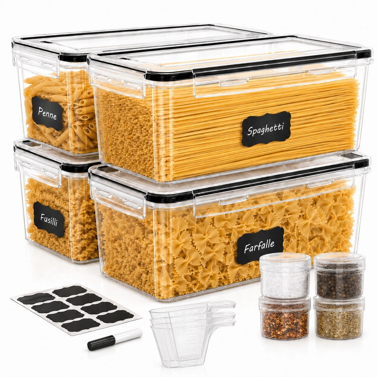 Food Storage Kitchen Container Set - Large Airtight Food Storage Containers Set