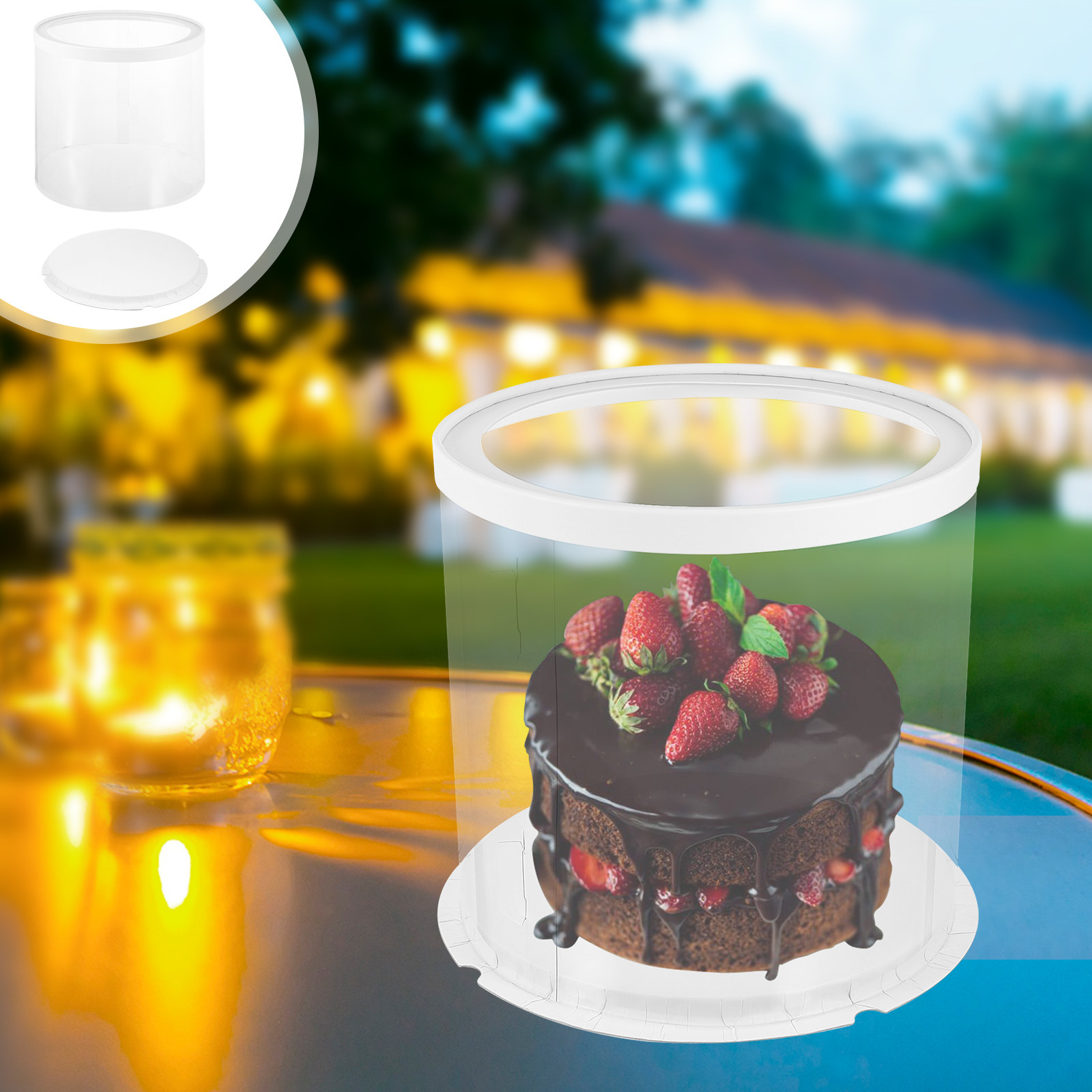 Food Storage Plastic Container - 1Pcs Cake Box Eco Friendly Transparent