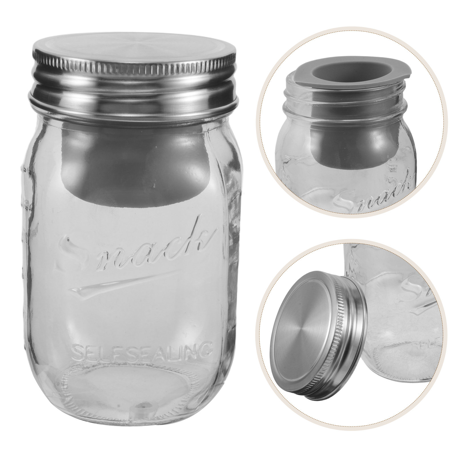 Glass Meal Prep Container - Glass Salad Jar Airtight Leak Proof