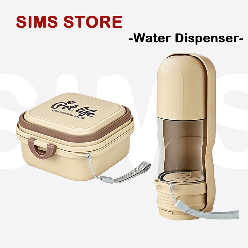 Portion Control Container - 2-in-1 Portable Pet Water Bottle with