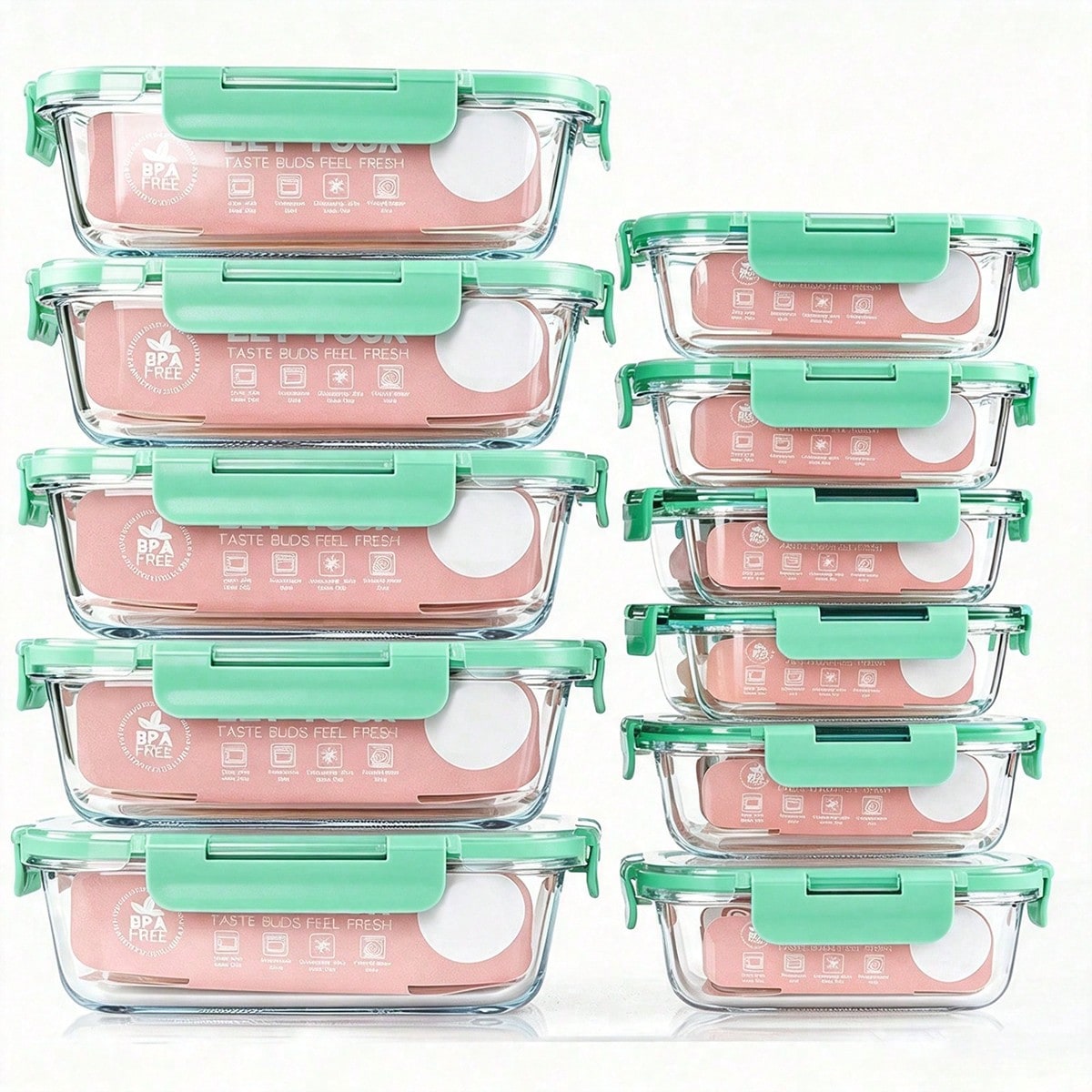 Glass Meal Prep Container - 10 Pack Glass Meal Prep Containers,