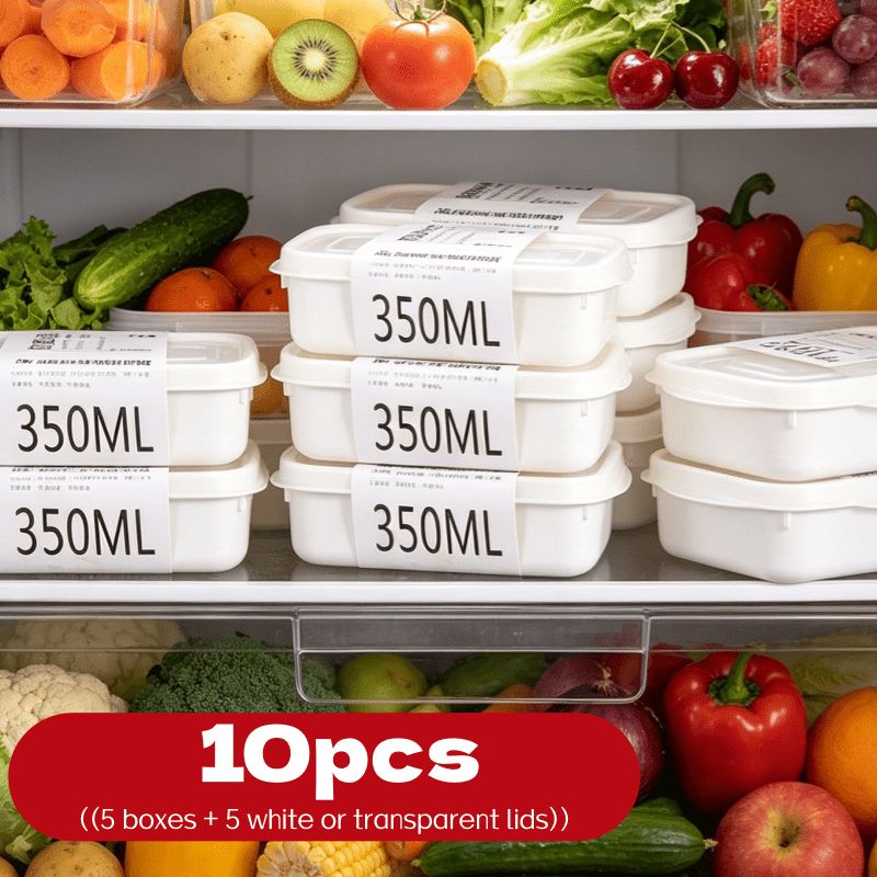 Food Storage With Colander - 10Pcs Reusable Stackable Food Storage Box