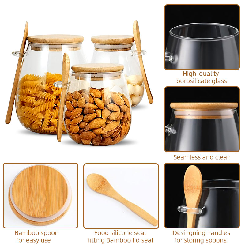 34oz sealed glass jar with spo - Food Storage Glass Set review and price