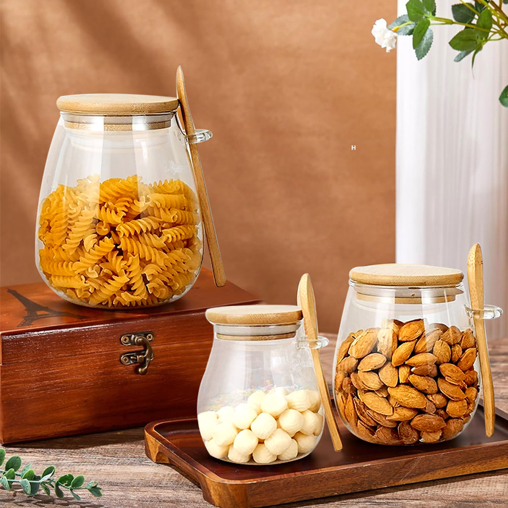 34oz sealed glass jar with spo - Food Storage Glass Set review and price