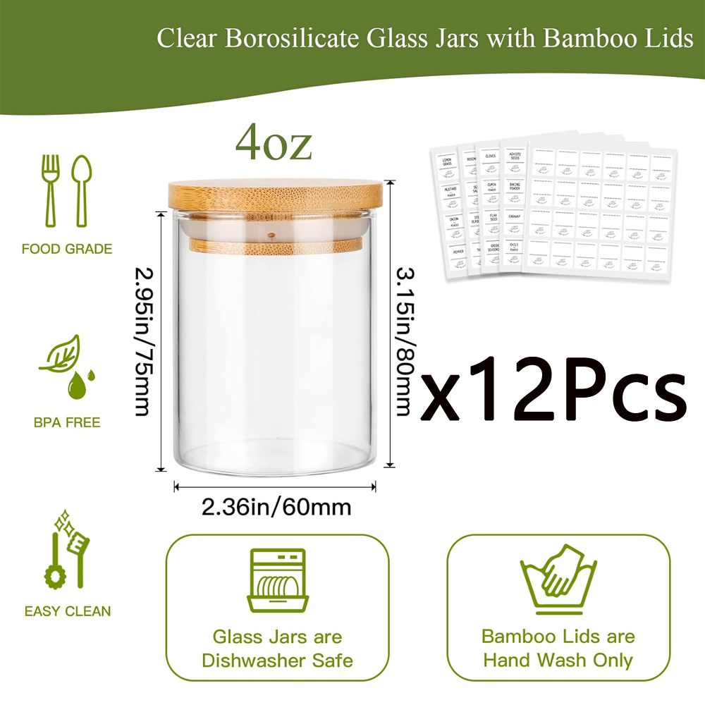 4oz Glass Spice Jars with Bamb - Glass Meal Prep Container review and price