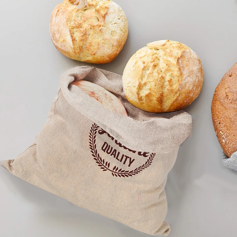 Linen Bread Bag Reusable Bags  - Food Storage Plants review and price