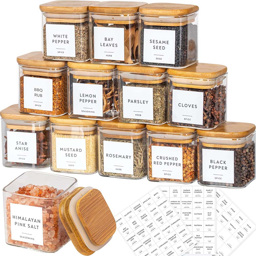 5oz Glass Jars Set with Spice  - Food Storage Glass Set review and price