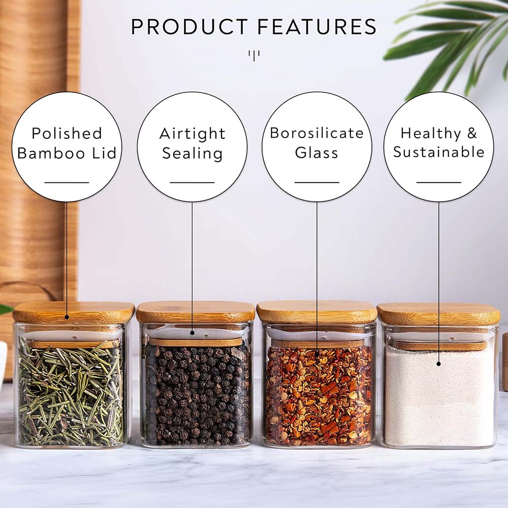 5oz Glass Jars Set with Spice  - Food Storage Glass Set review and price