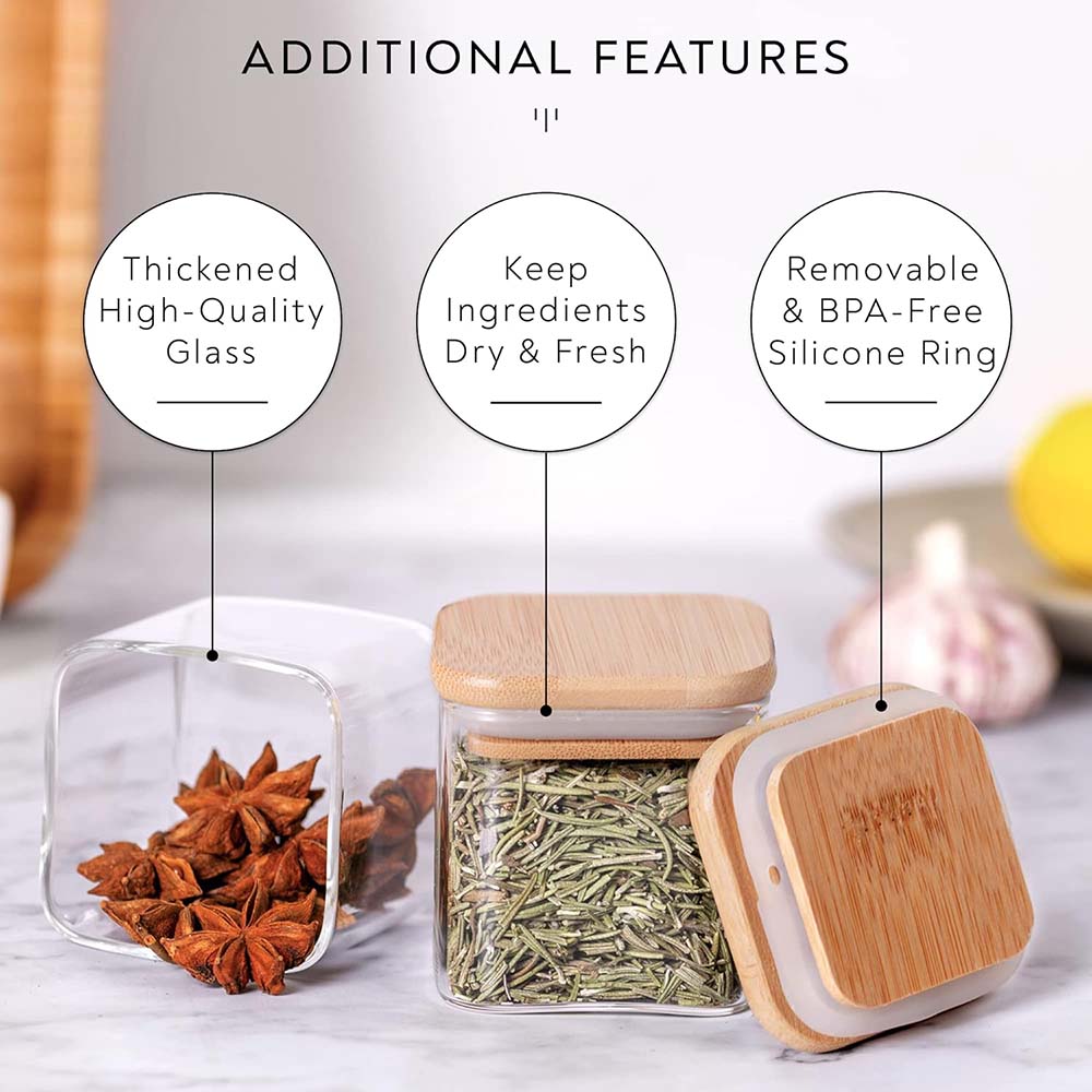 5oz Glass Jars Set with Spice  - Food Storage Glass Set review and price