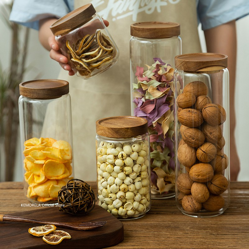 Wood Lid Glass Airtight Canist - Glass Meal Prep Container review and price