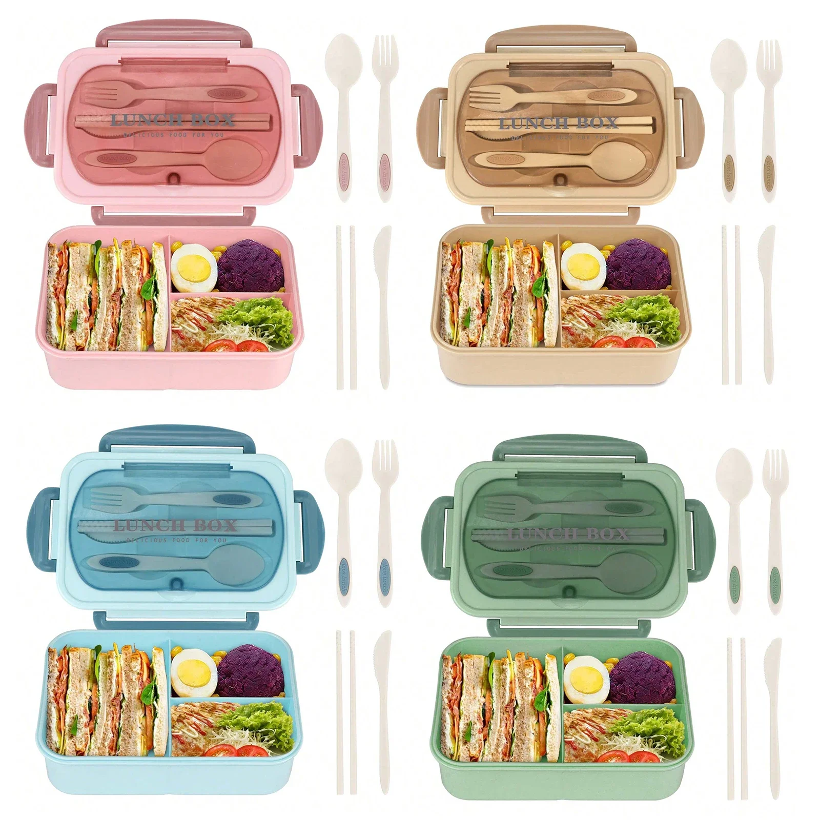 Adult Bento Box with 3 Compart - Glass Meal Prep Container review and price