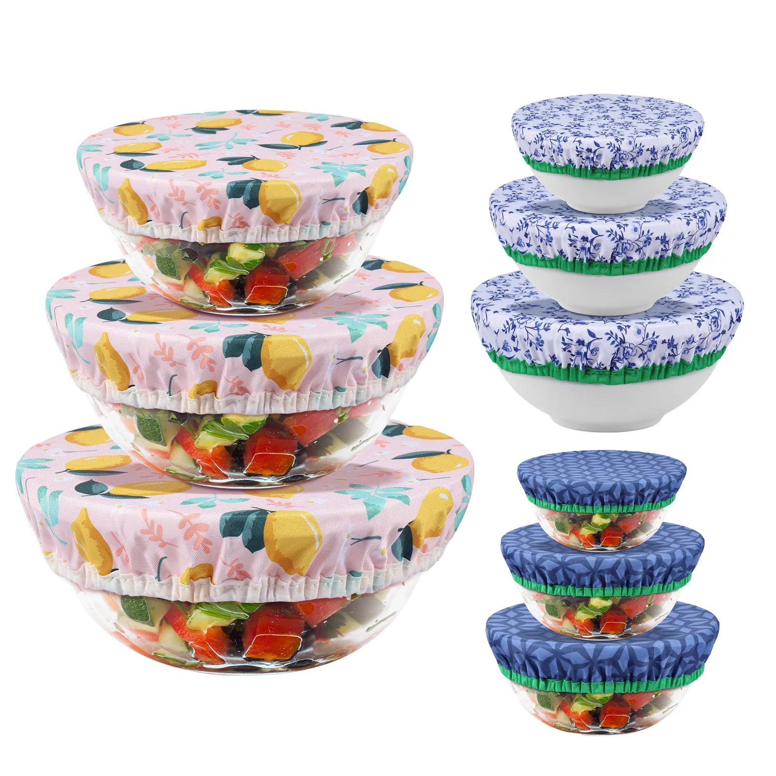 3Pcs Bowl Covers Set Elastic R - Food Storage Kitchen Container Set review and price