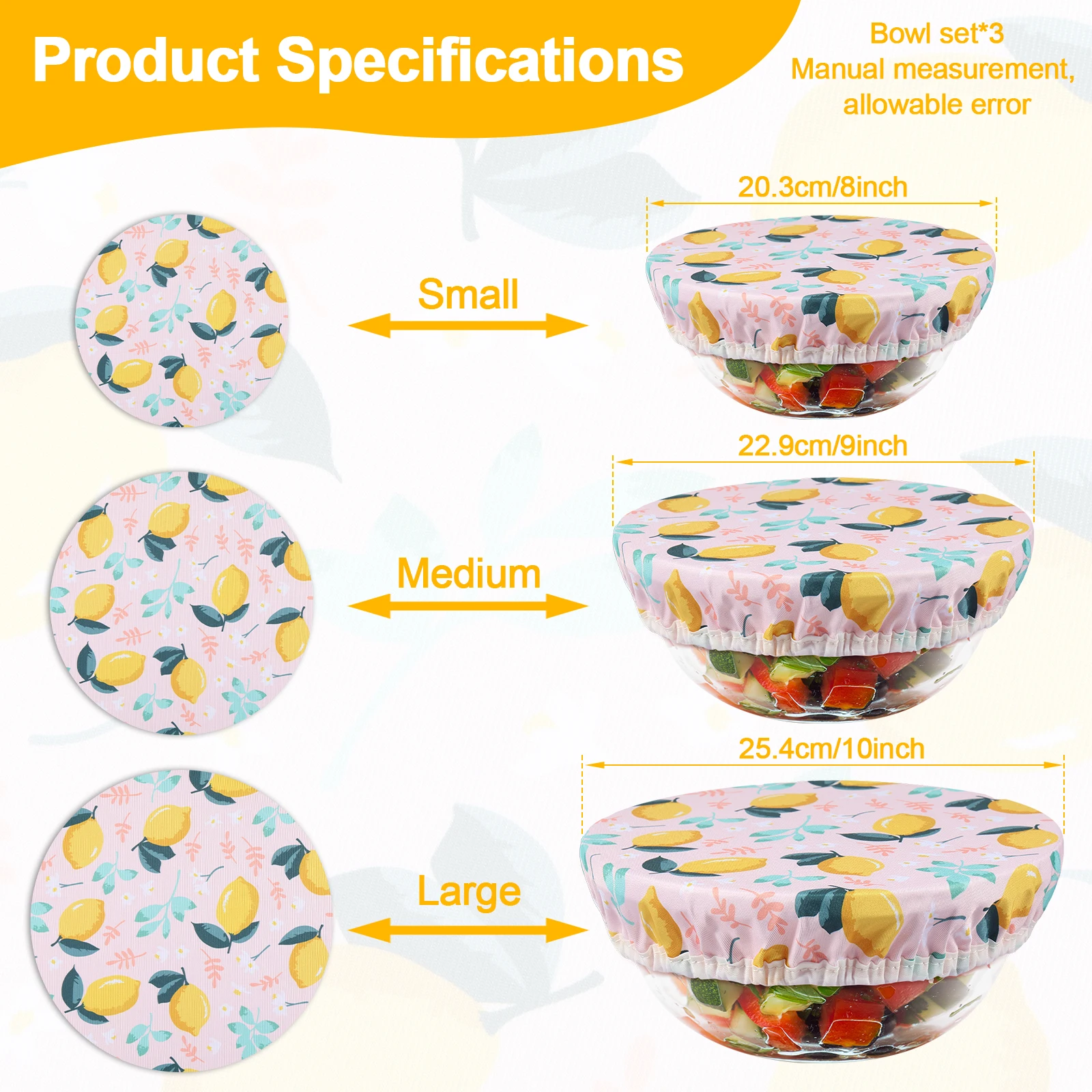 3Pcs Bowl Covers Set Elastic R - Food Storage Kitchen Container Set review and price