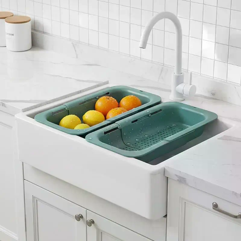 Telescopic Drain Basket, Light - Food Storage Non Toxic review and price