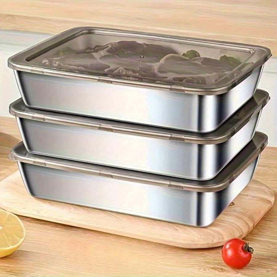 6pcs(3 Boxes+ 3 Lids) Stainles - Food Storage Kitchen Container Set review and price