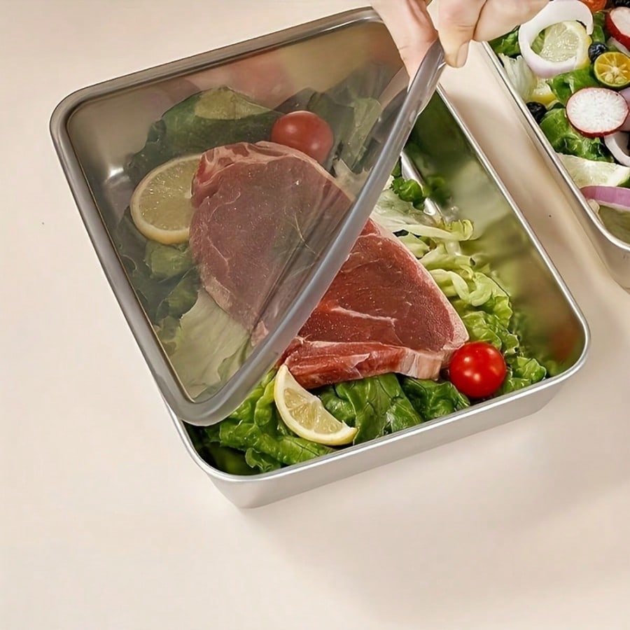 6pcs(3 Boxes+ 3 Lids) Stainles - Food Storage Kitchen Container Set review and price