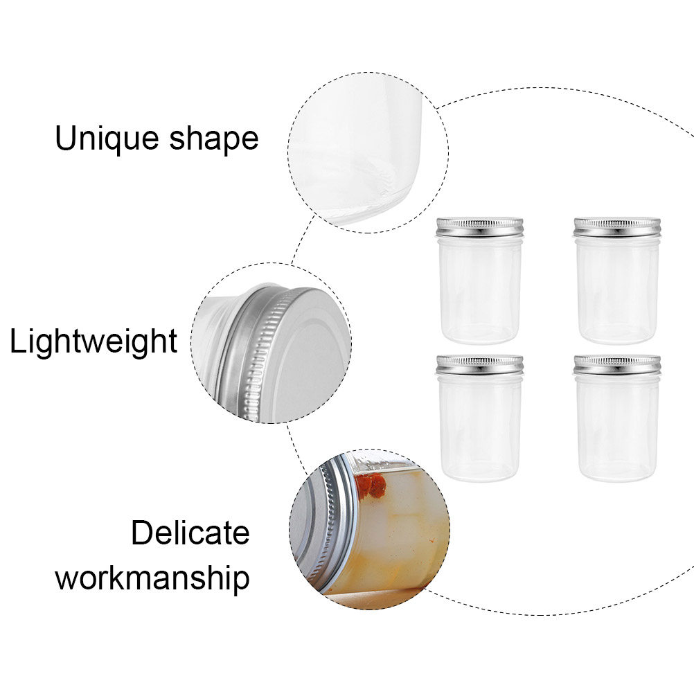 4Pcs Jam Canning Jars Glass Se - Food Storage Plastic Container review and price