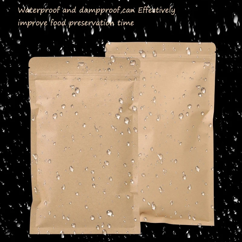 100PCS Brown Kraft Paper Zippe - Food Storage Bag review and price