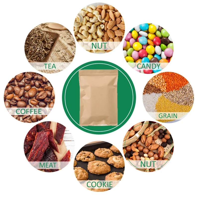 100PCS Brown Kraft Paper Zippe - Food Storage Bag review and price