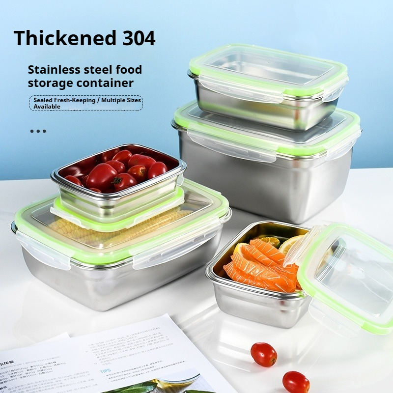 304 Stainless Steel Lunch Box  - Food Storage Kitchen Container Set review and price