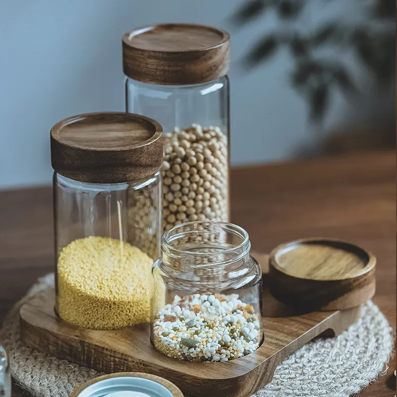 Wood Lid Orgnizer Glass Airtig - Food Storage Glass Set review and price