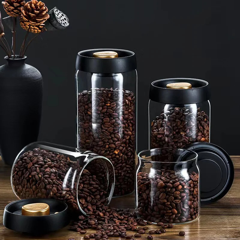 Coffee beans vacuum sealed jar - Food Storage Glass Set review and price