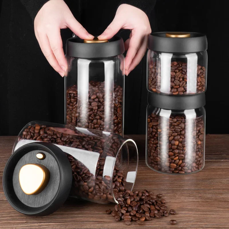 Coffee beans vacuum sealed jar - Food Storage Glass Set review and price