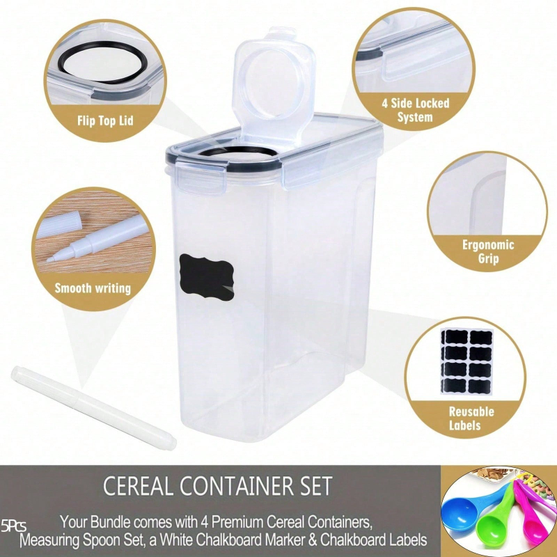 4 Pack Airtight Cereal Dry Foo - Food Storage Kitchen Container Set review and price