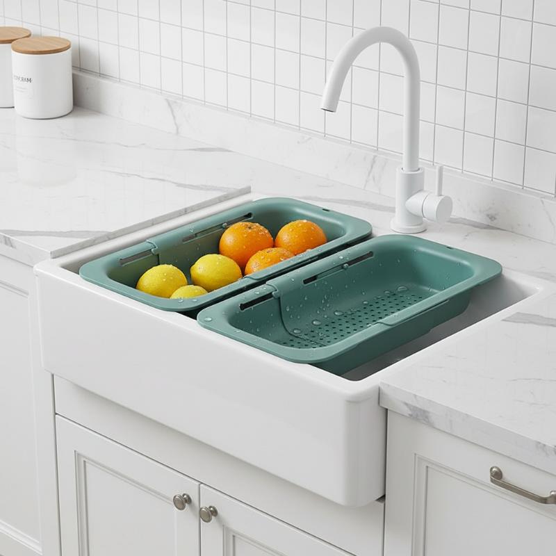 Telescopic Drain Basket, Light - Food Storage Non Toxic review and price