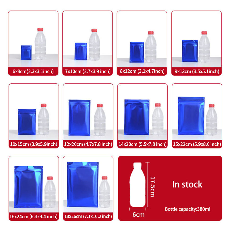 100pcs Matte Blue Foil Zipper  - Food Storage Bag review and price