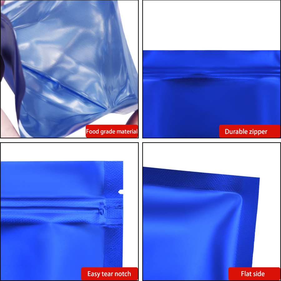 100pcs Matte Blue Foil Zipper  - Food Storage Bag review and price