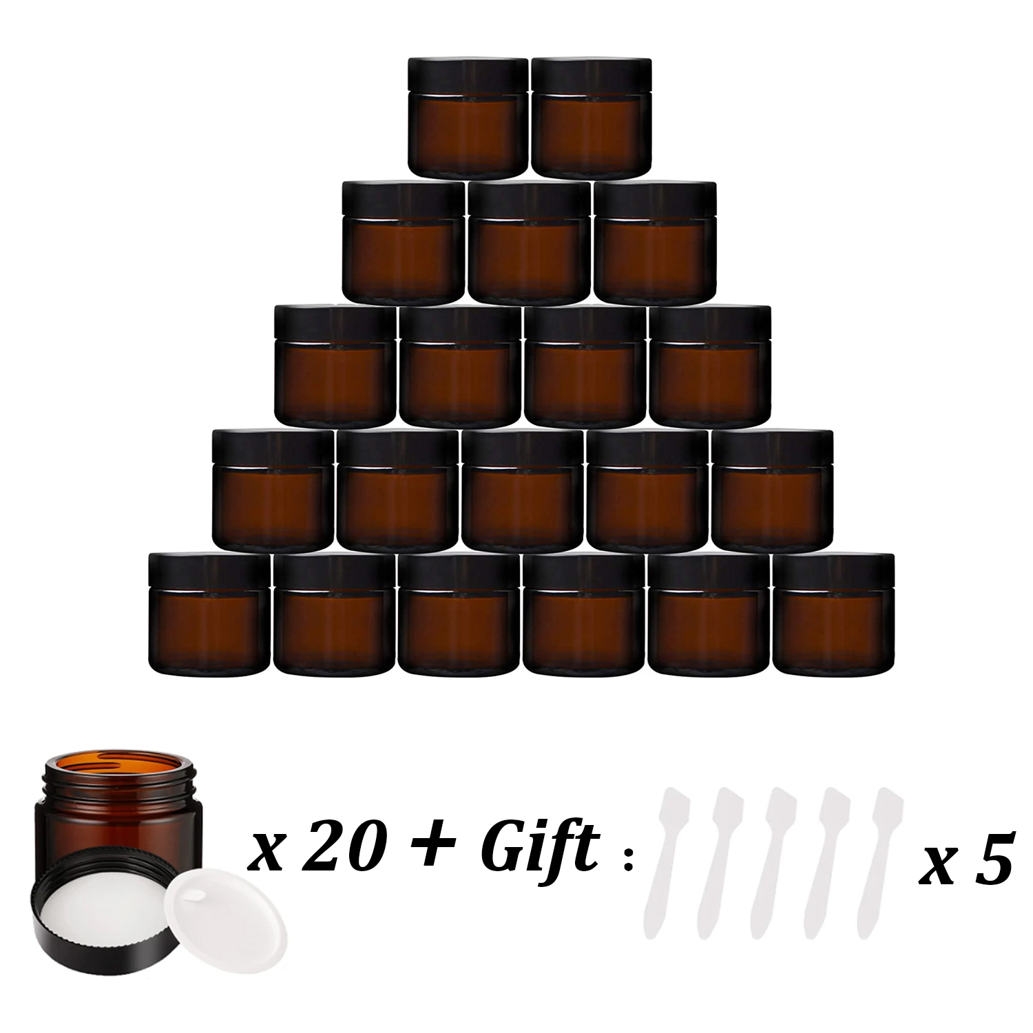 20PCS Small Amber Glass Jars w - Food Storage Glass Set review and price