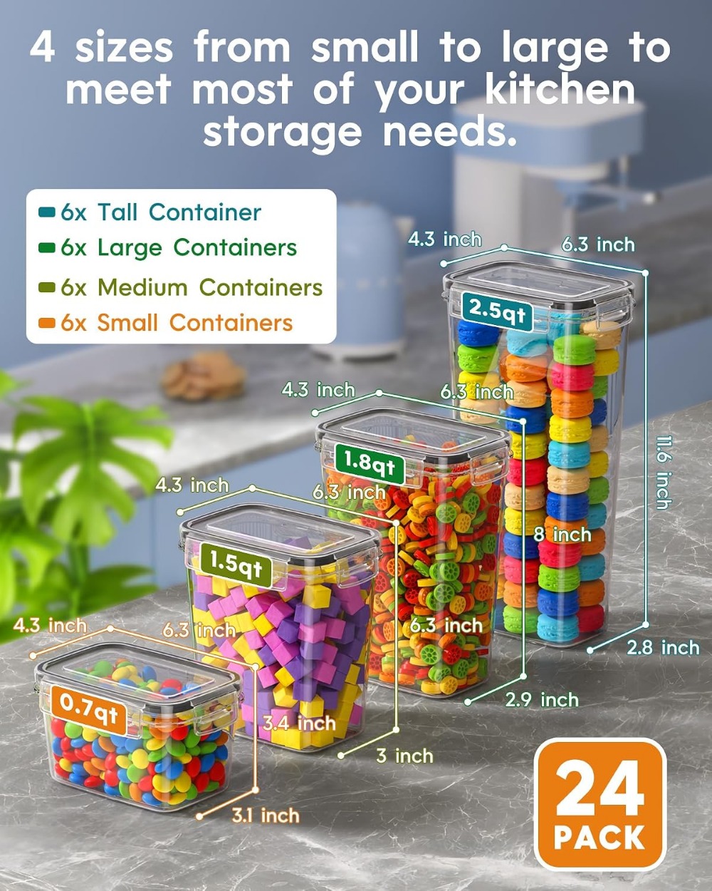 24 PCS Airtight Food Storage C - Food Storage Plastic Container review and price