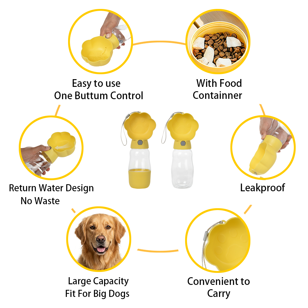 2 in 1 Dog Water Bottle With F - Portion Control Container review and price