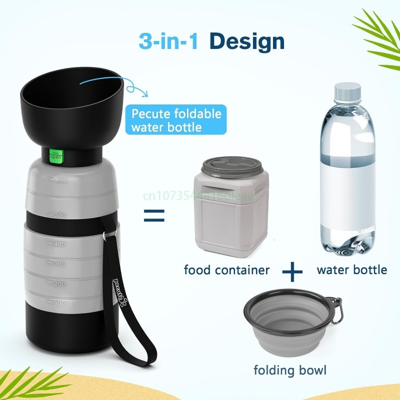650ML Dog Water Bottle with 15 - Portion Control Container review and price